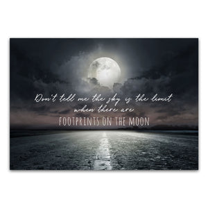 Postkarte "Don't tell me the sky is the limit when there are footprints on the moon"