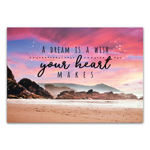 Postkarte "A dream is a wish your heart makes"