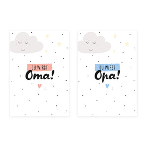 Du wirst Oma, Du wirst Opa Postkarten-Set