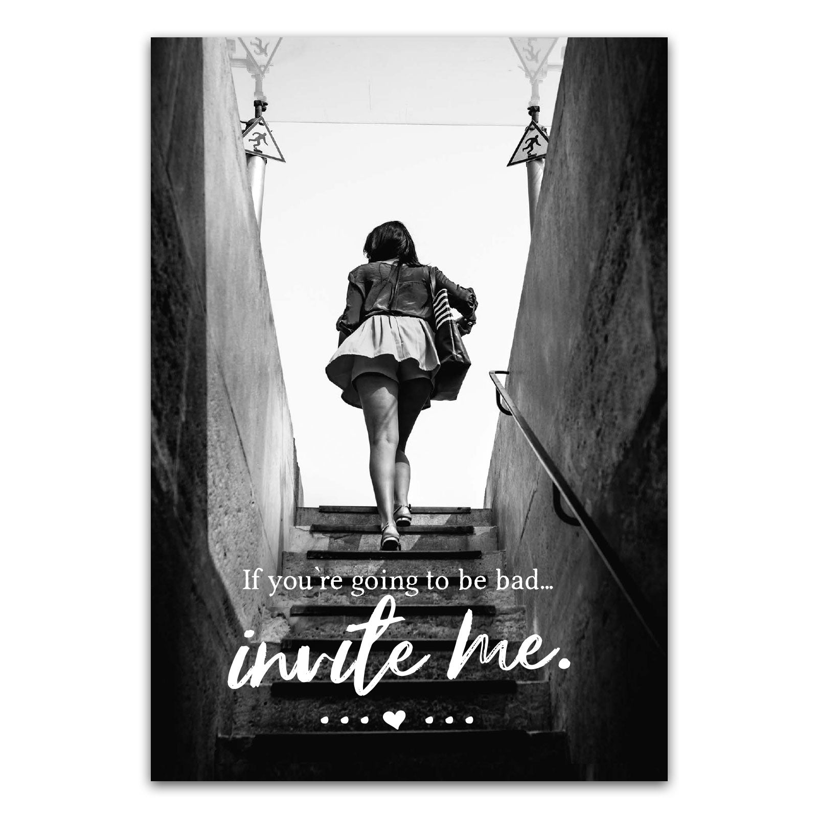 Postkarte "If you're going to be bad... invite me"