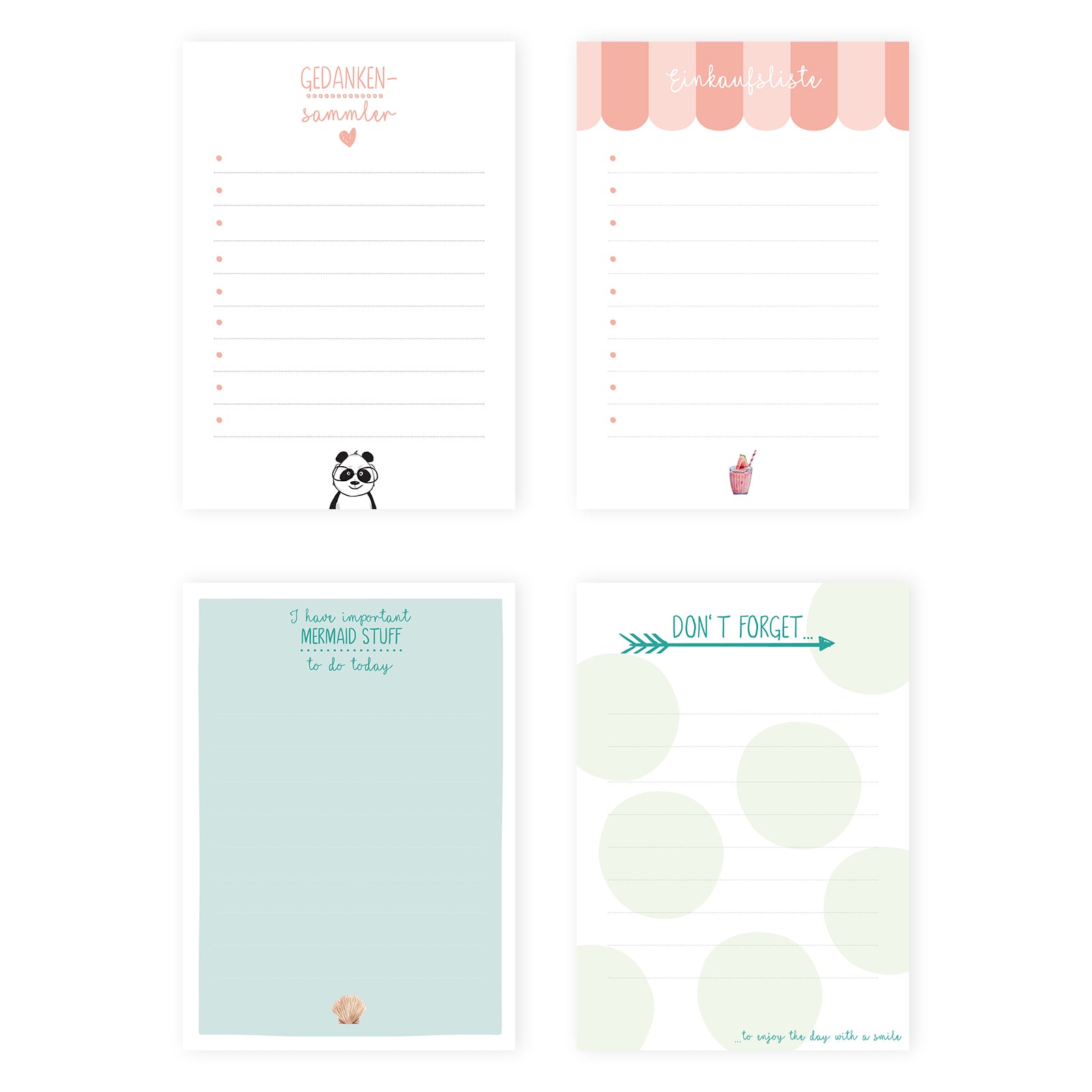 4 Notizblöcke im Set DIN A6