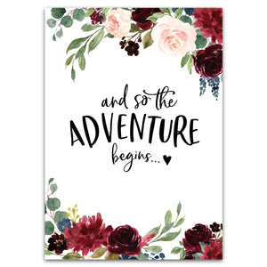 Postkarte "And so the adventure begins"