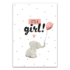 Postkarte "It's a girl!"
