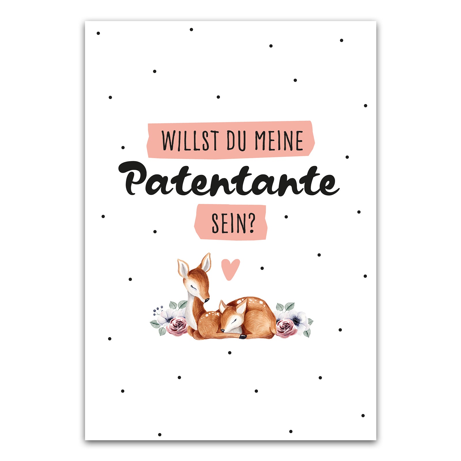Postkarte "Willst du meine Patentante sein?"