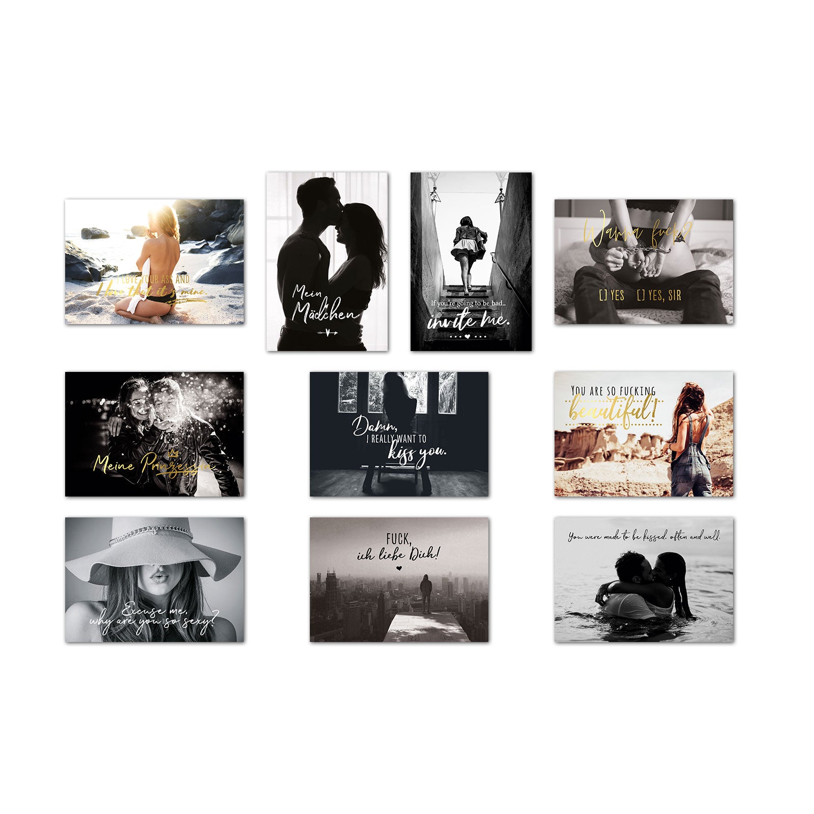 10er Postkarten Set "Babe, I love you!"