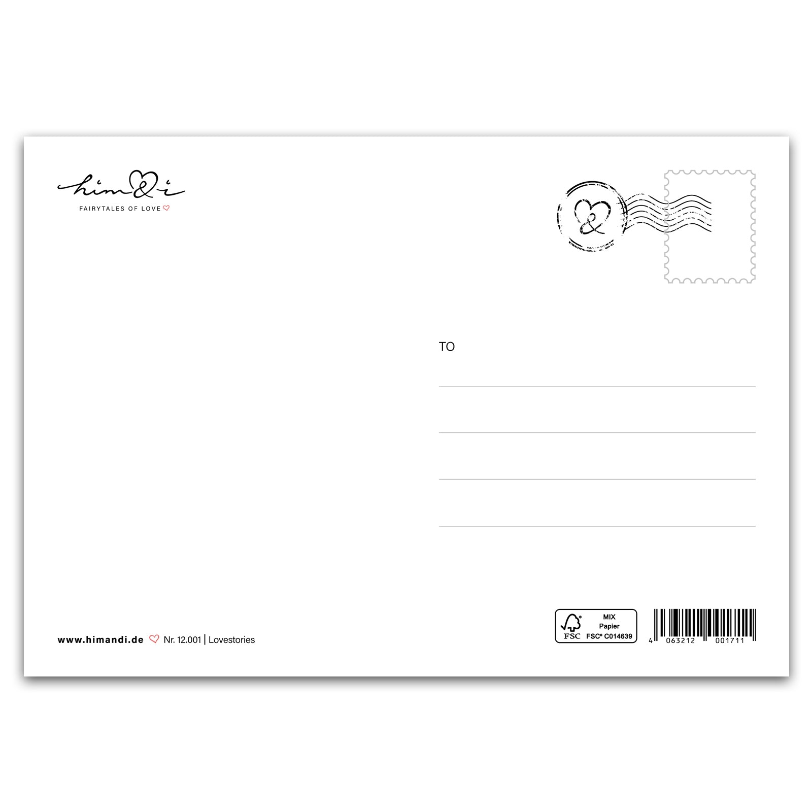 Postkarte "Die schönsten Geschichten schreibe ich mit Dir"