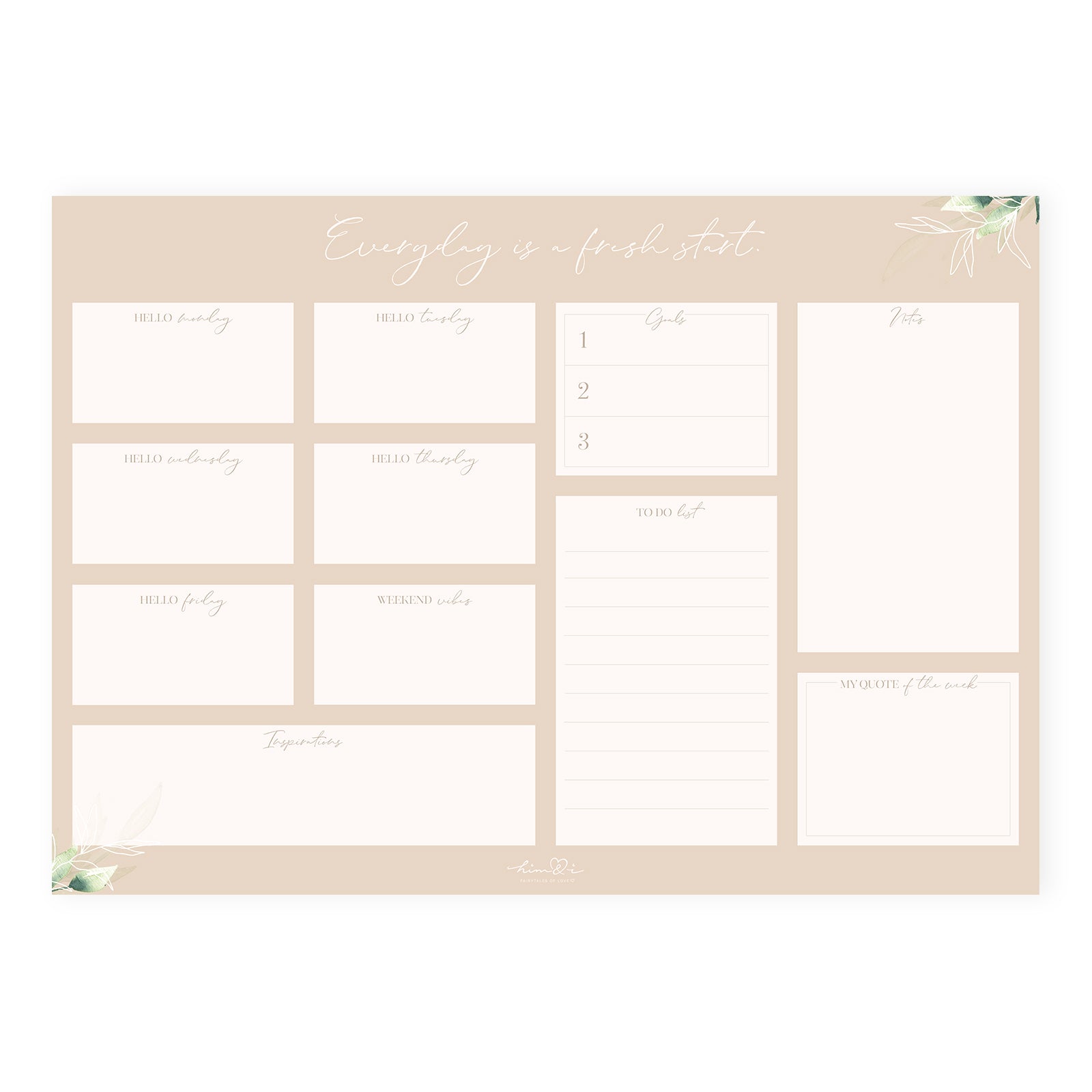 Schreibtischunterlage "Everyday is a fresh start"