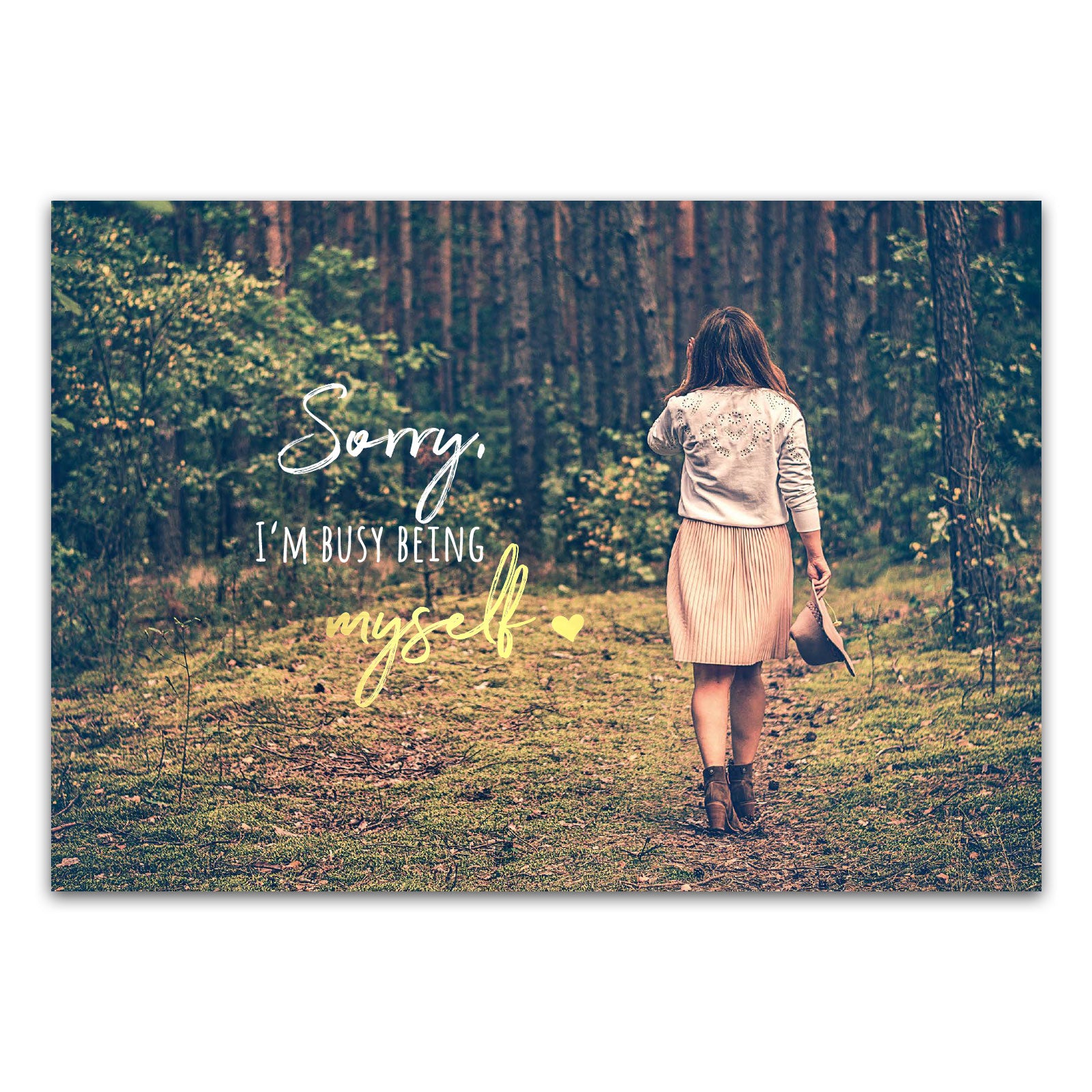 Postkarte "Sorry, i'm busy being myself"