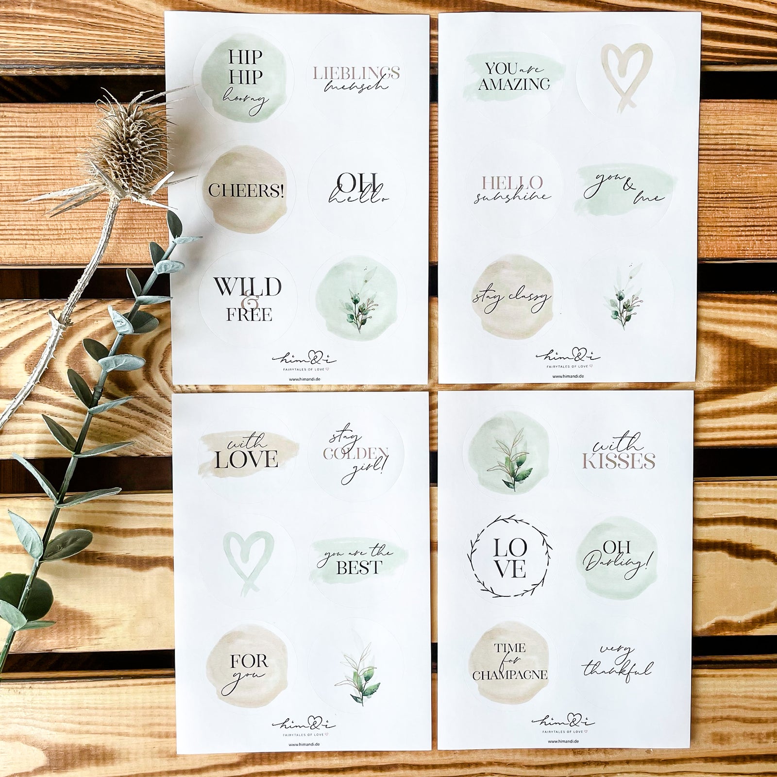 Stickerbogen Set "stay classy" mit 24 Stickern