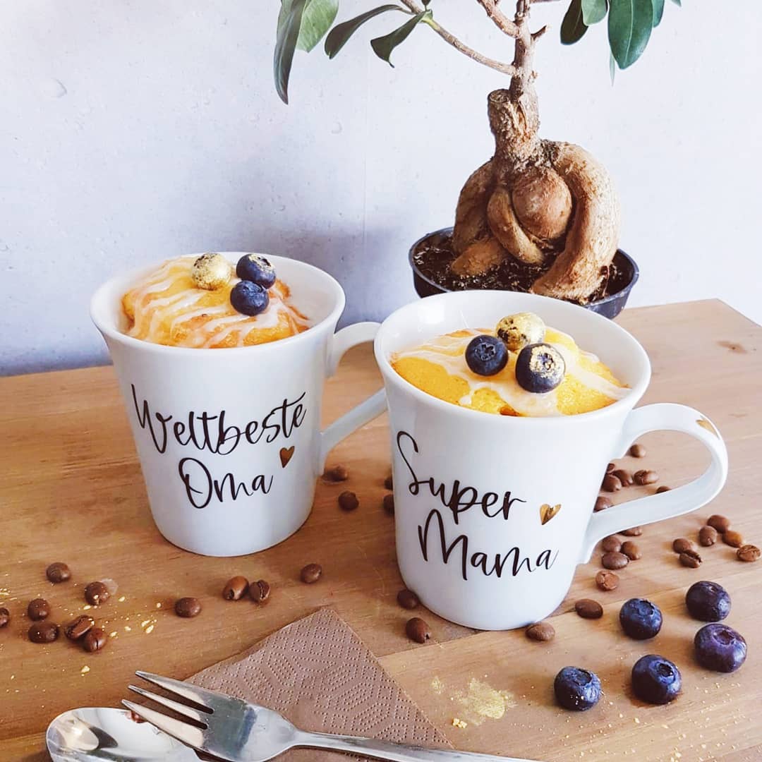 Super Mama und Weltbeste Oma Tasse mit Echtgold Veredelung. Geschenk zum Muttertag.
